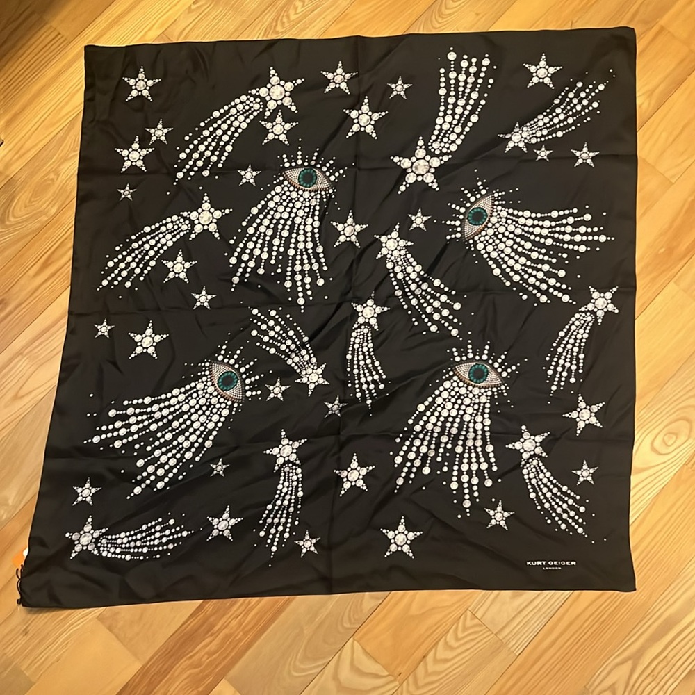 Kurt Geiger Celestial Evil Eye Silk Scarf New with Tags